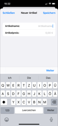 Neuen Artikel anlegen