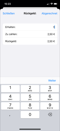 Rückgeld ausrechnen