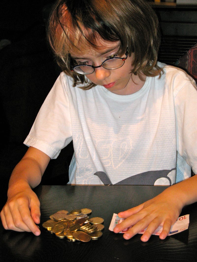 Das Trinkgeld wird gezählt